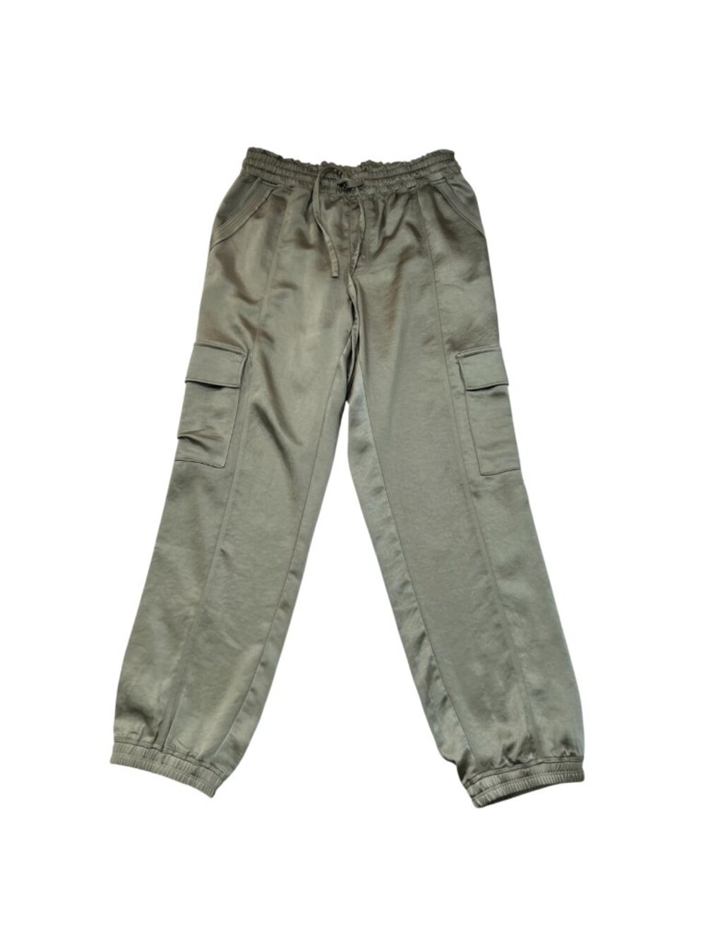 Melissa Nepton Jacob Sateen Like Cargo Jogger Pants Light Khaki Size S